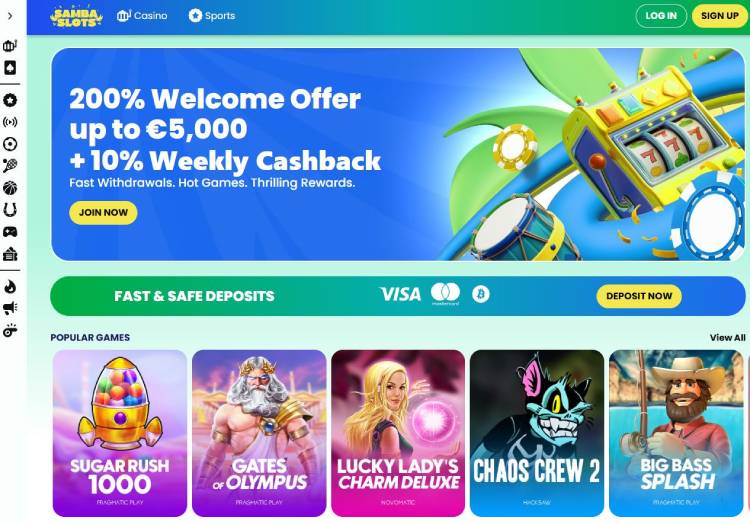 Samba Slots beste casino’s zonder stortings limiet